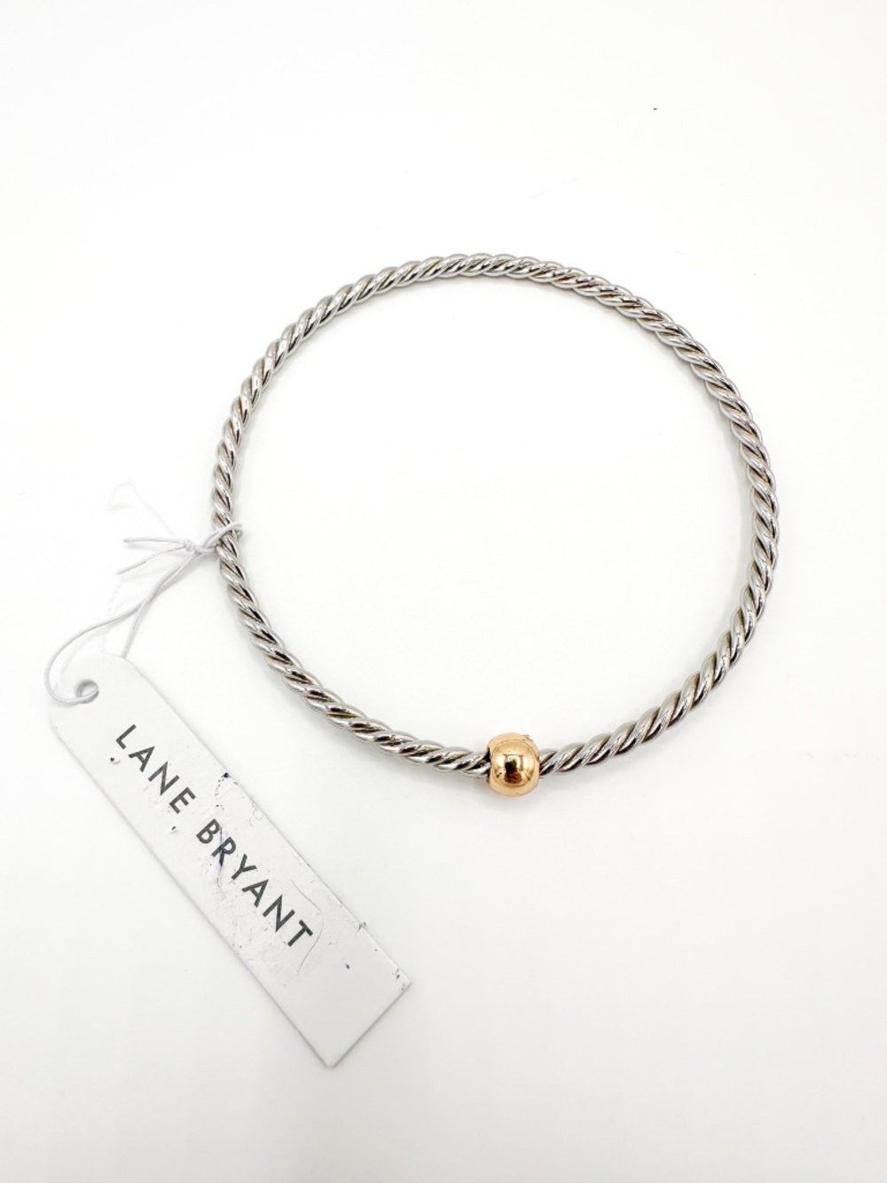 Lane Bryant Silver Braided Metal Bangle Bracelet